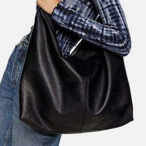 Topshop Slouchy Faux Leather Hobo Bag